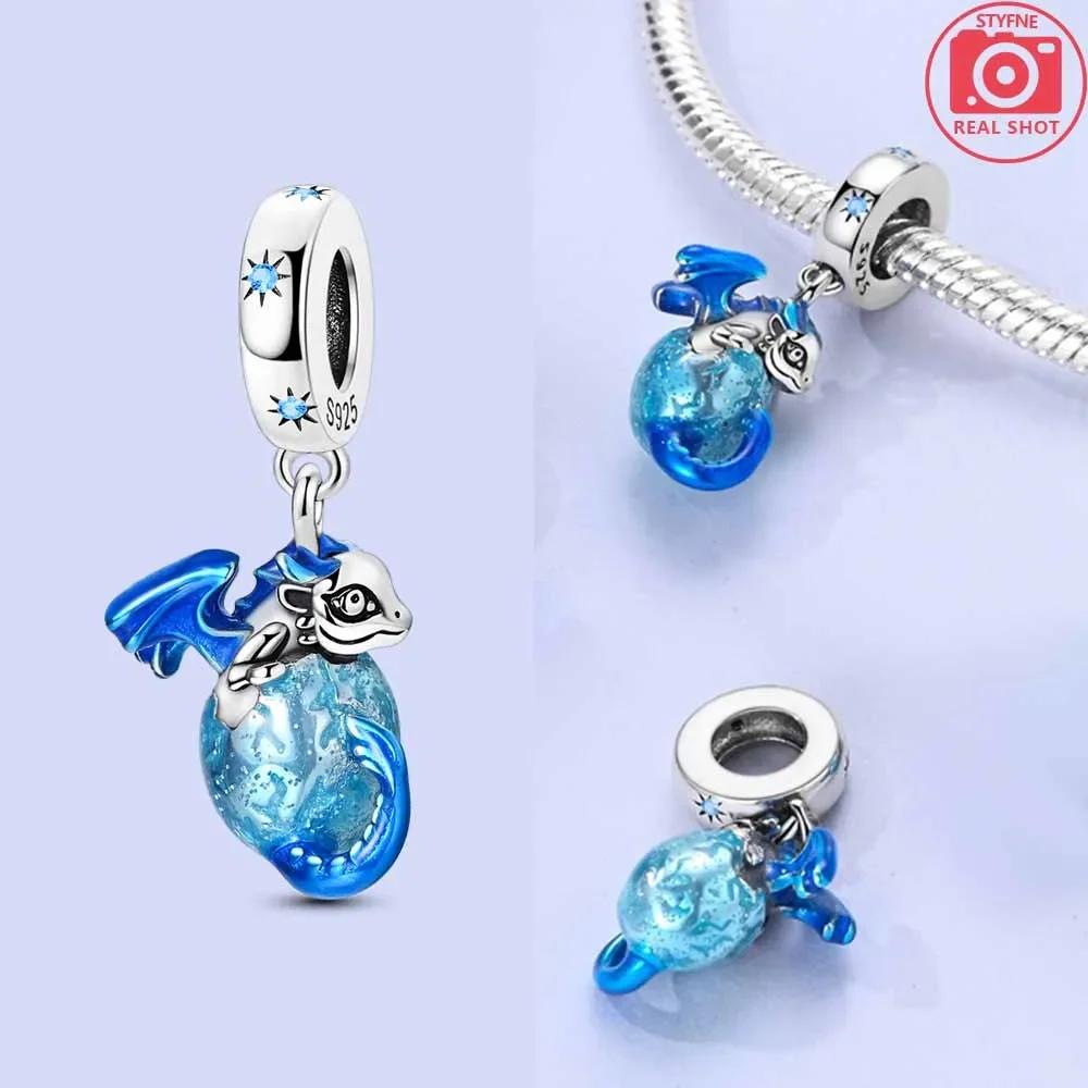 Broken Bird Egg Dragon Eggs In Blue Ice Beads Charms Fit Bracelet Diy Friend Gift Children'S Day Diy Necklace Women