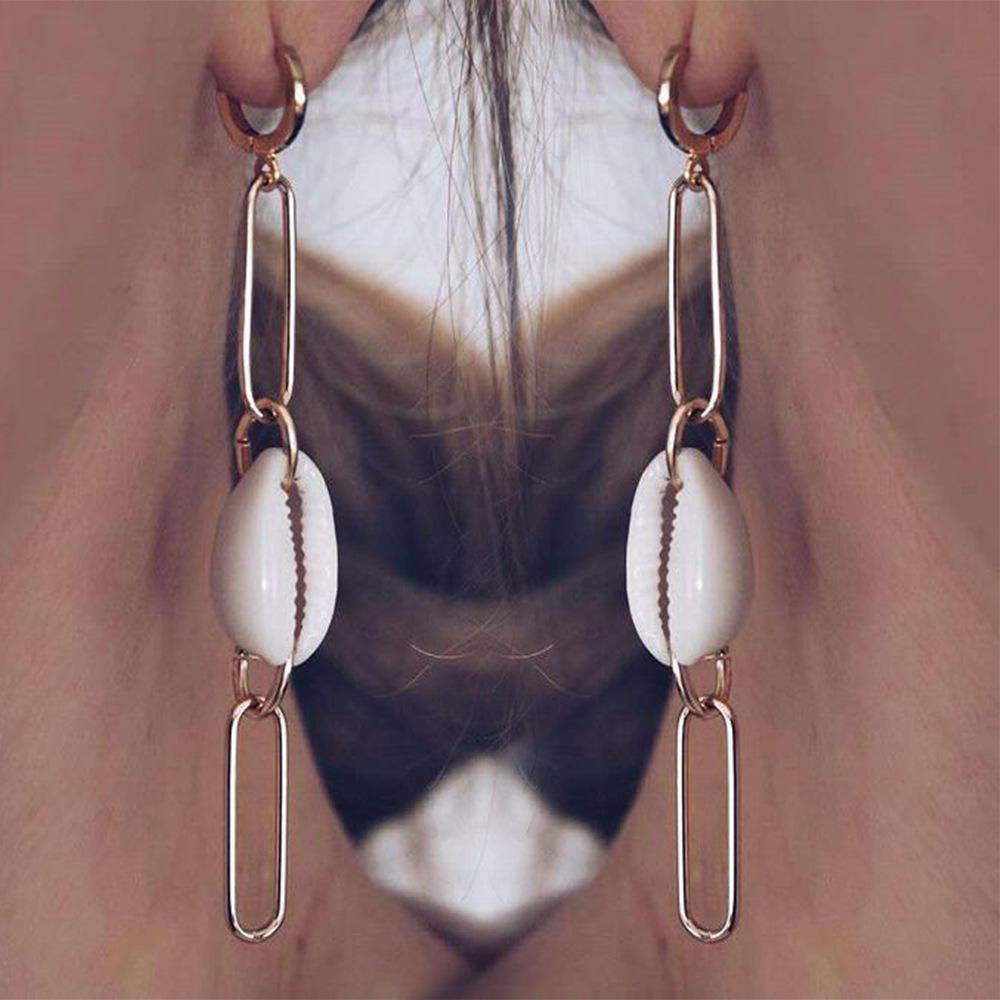Special Earrings, Fashion Street Photography Temperament Chain Shell Earrings Earrings Women