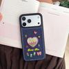 Korean Embroidery Heart & Flower Denim Case for iPhone 14-17 Pro Max