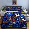 Cool Soccer-Themed Pattern Bedding Set For Kids Luxury Gift 3Pcs Digital Print Comforter Set Soft Comfortable Breathable