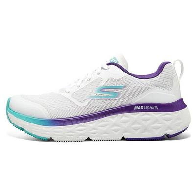 Max Cushioning Delta Star Series Fabric Low Top Running Shoes Women Sneaker White Purple Blue 129126-WPR