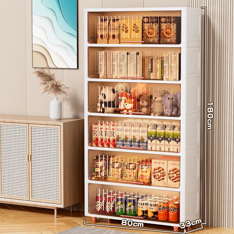 Light Luxury Multi-layer Transparent Storage Cabinet for Toys and Household Use