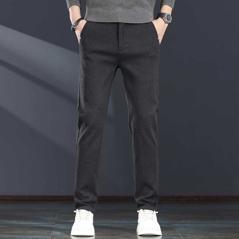 Jieleinuo Men s Thermal Slim Straight Casual Pants 29