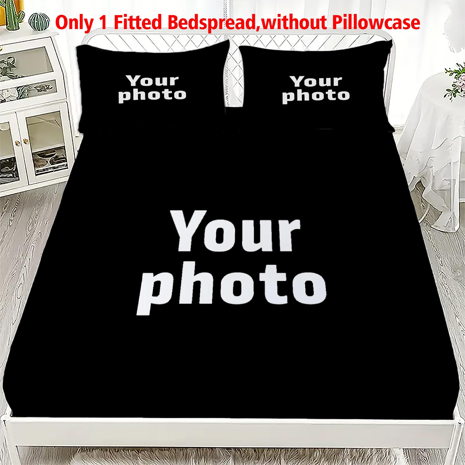 

Custom Fitted Sheet Upload Photo Personalized Bed Sheet for Home Decor Customized DIY Bed Cover With Elastic Band, No Pillowcase 2Pillowcases 50x75cm