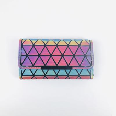 Ladies Wallet Laser Luminous Tri-fold Wallet Large Capacity Multifunctional Clutch Bag
