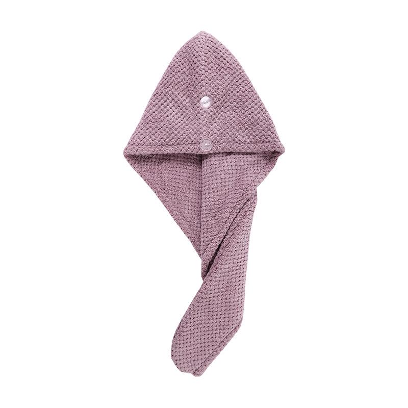 Pineapple Grid Quick-Dry Hair Cap: Thick Pure Cotton, Double-Layer, Strong Absorption Towel Wrap for Women