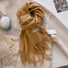 Winter Wool Scarf For Women Long Warm Cashmere Scarves Hijab Solid Lady Shawl Wrap Female Pashmina Bandana Head Scarfs New