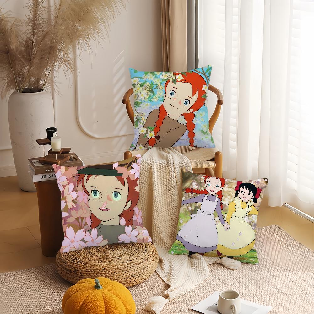 Anime Anne with an E Pillow Case Office Cushions Suitable For Sofa Car Bedroom Decorative Cushion Cover