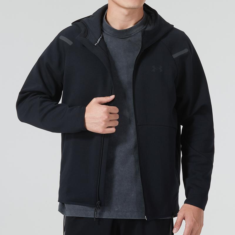 Under Armour Outdoor Running Fitness Training Windbreaker Sports Casual Jacket Men Jacket Black 1379806-001