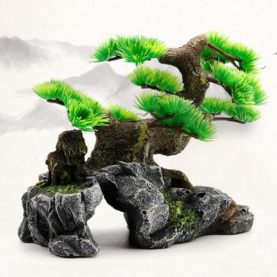 Resin Aquarium Rockery Cave Figurine Fishtanks Landscaping Accessories for Office Desktop Landscaping Decorations Home Decor