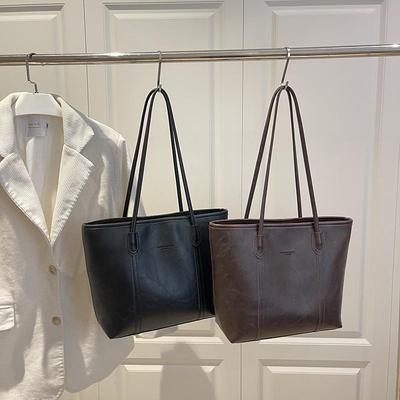 Versatile Retro Tote Bag - Large-Capacity Shoulder Bag for Commuting and Leisure, Korean Style