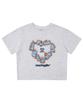 MATCHGLOBE Heart Rabbit Crop Top (Light Melange)