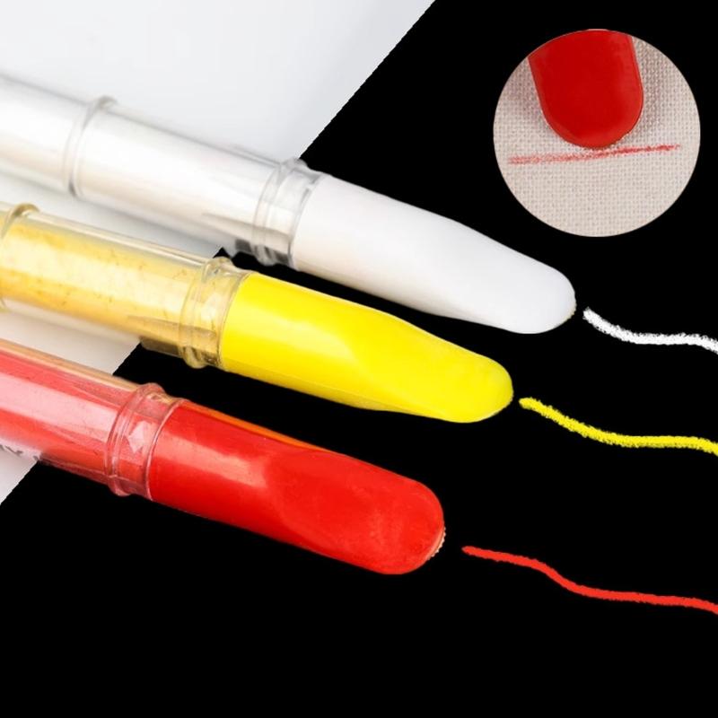 Pack Of 4 Fabric Marking Chalk Pen For Sewing And Tailoring With Ergonomic Grip And Easy Removal