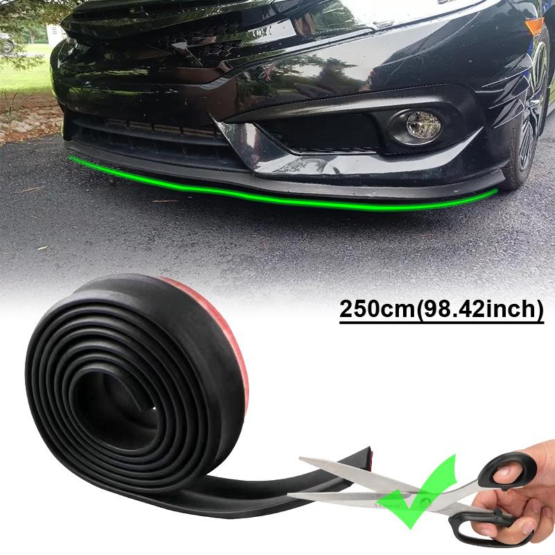 2.5m Universal Car Front Bumper Lip Spoiler Rubber Strip – Protective Sticker for Bumper Lip Guard