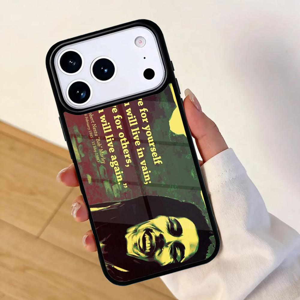 Bob Marley Quotes Rasta Reggae Mobile Phone Case for IPhone 17 AIR 16pro Max 15 14 13 12 11 Bumper Cover