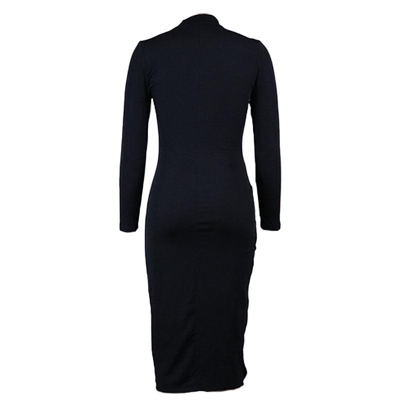 DAFIFY Damenmode, Frühling, Herbst, einfarbig, langärmelig, halber Rollkragenpullover, hohe Taille, Cocktail- und Abendkleider