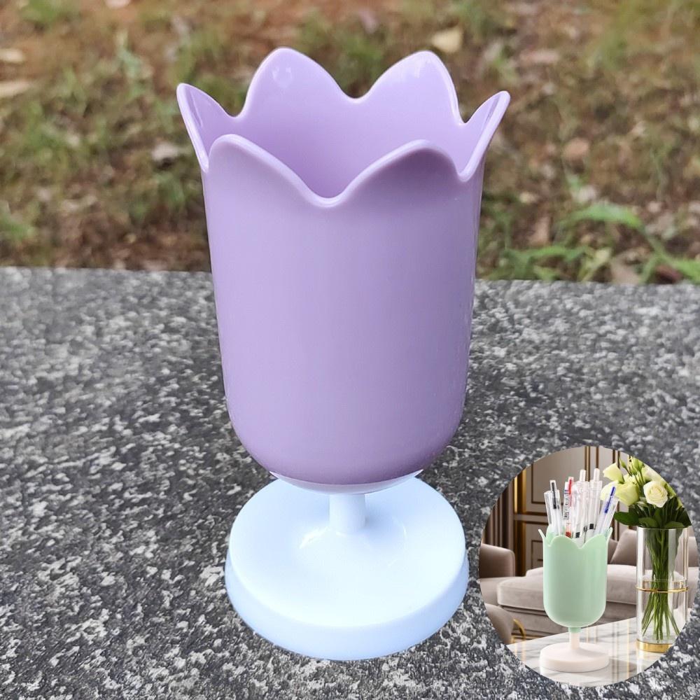 Cute Pencil Head Shape Pen Holder Pencil Storage Box Student Desktop Office Household Multifunctional Makeup Brush Organizer Box