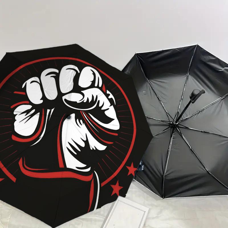1 Stück Faust Fitnessstudio-Regenschirm - 8 Speichen verstärkt, Automatisches Öffnen, Leicht & Langlebig, Niedliches Modeaccessoire für den Außenbereich, Strand oder Freizeit, Strandregenschirm