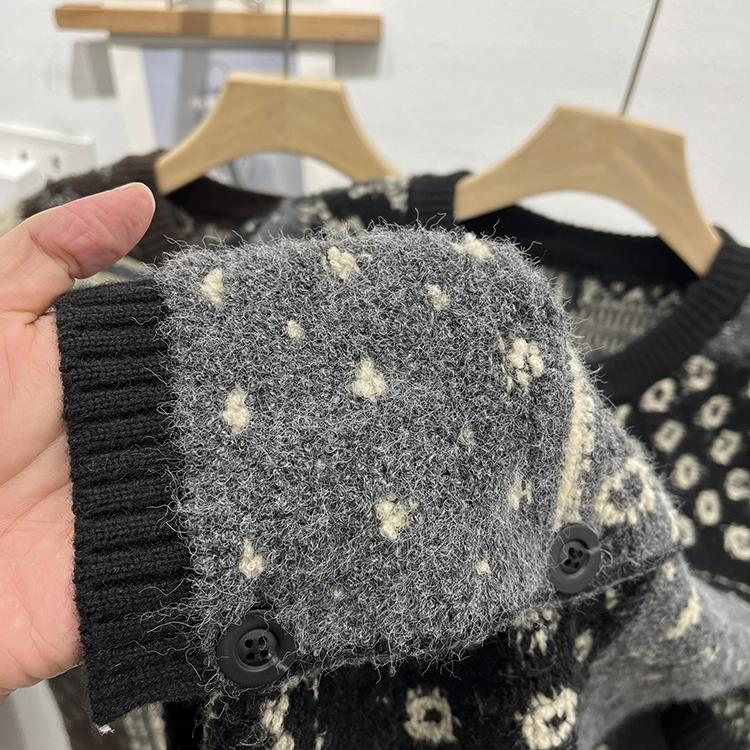 Dimanaf Automne 2025 Femmes Pulls Gilets Sans Manches Tricot Boutons Grande Taille Style Décontracté Ample Pull Noir