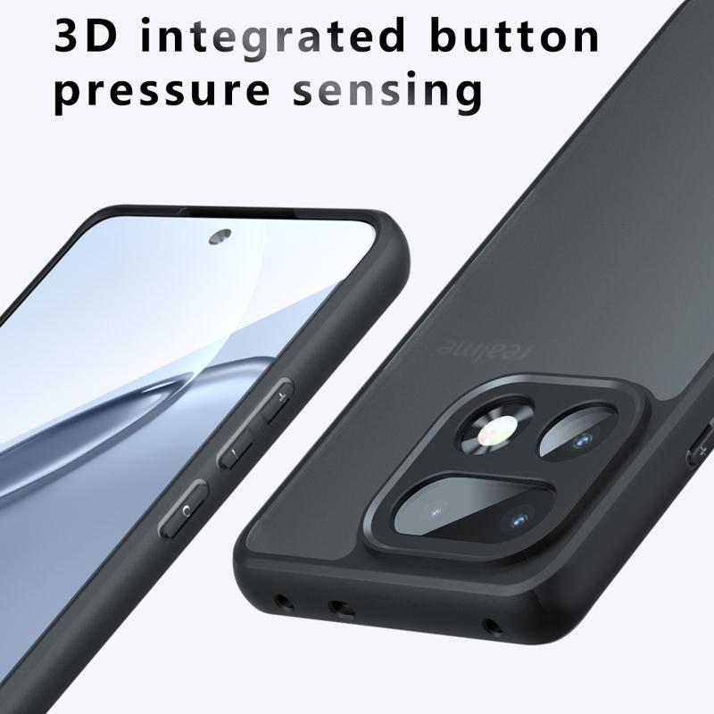 Per Realme 16 Pro Plus 16 Pro Custodia Antiurto Finitura Opaca Sensazione Pelle Opaca PC+TPU Anti-impronte Dita Cover Trasparente Per Realme16