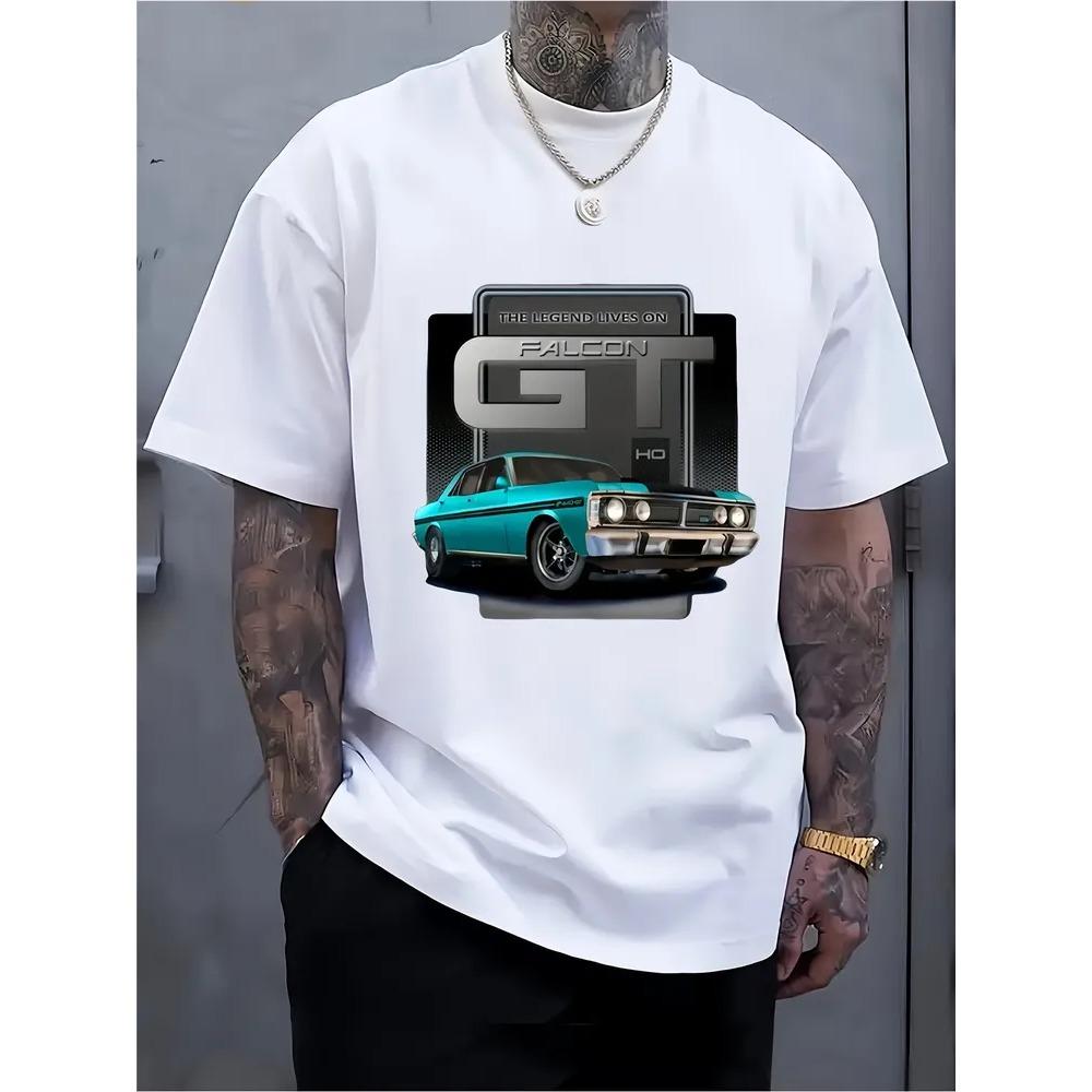 Creative Fun Colorful Pattern Print Short Sleeve T-shirt Summer Comfortable Fashionable Breathable Casual Versatile Sports Men's Cotton T-shirt
