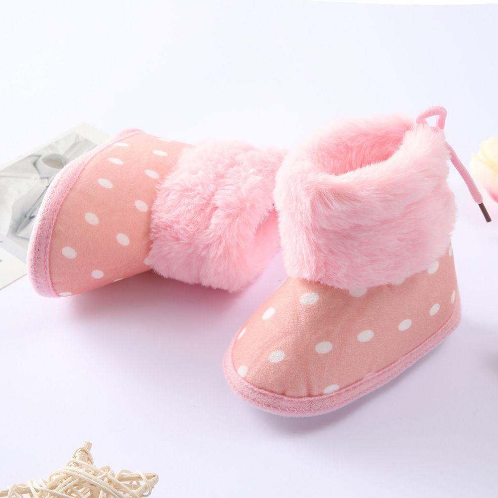Toddler Cozy Fleece Soft Sole Non-Skid Boots First Walking Shoes Baby Snow Boots Infant Shoes