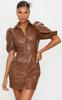 Tan Handmade Stylish Real Genuine Casual Handmade Leather Lambskin Soft Dress Women's