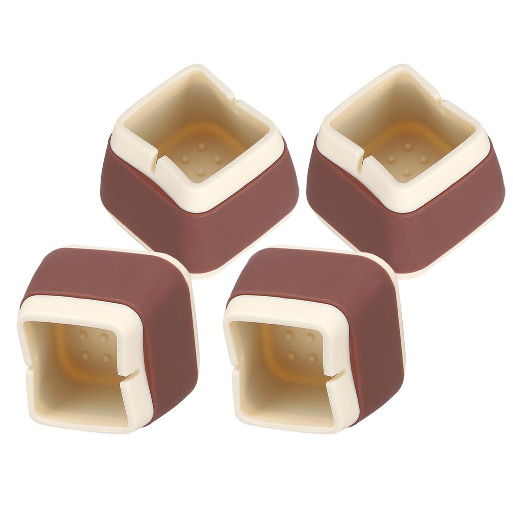 4Pcs Silicone Furniture Protectors 3.3x3.9x3.9cm NonSlip Chair Table Foot Covers Caps(Coffee )