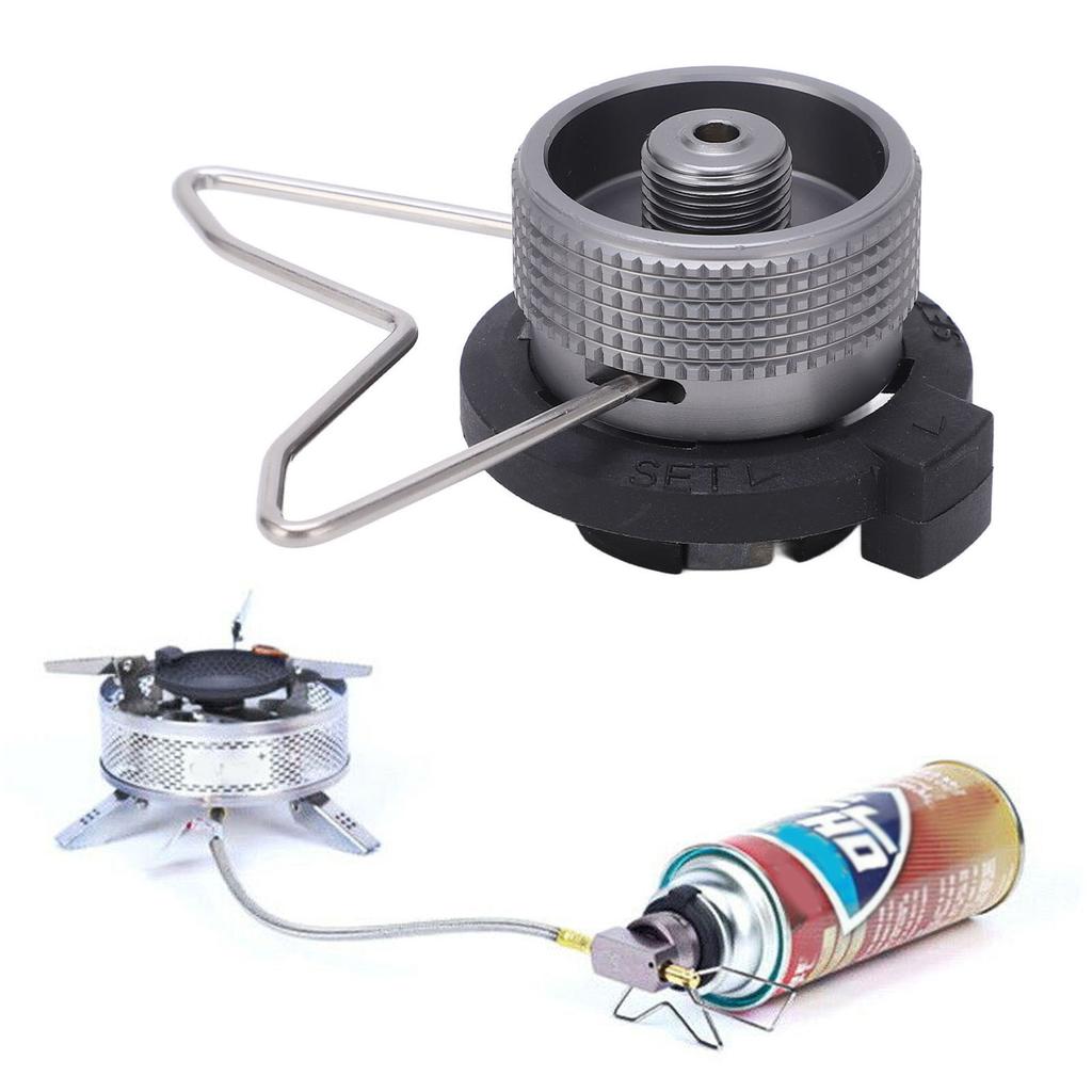 Camping Grill Gas Stove Adapter Aluminum Alloy Butane Gas Stove Adapter with Bracket IPB Converter