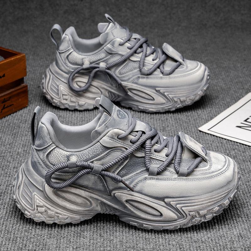 

Новые модные мужские кроссовки Four Seasons с толстой подошвой для студентов и мальчиков, трендовые кроссовки с мягкой подошвой, дышащие, повседневные кроссовки для бега 39