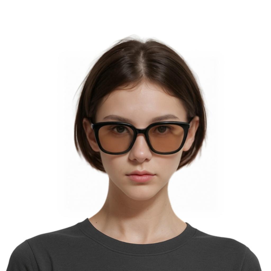 Gentle Monster Logo Arm Square Sunglasses Unisex Sunglasses Black PINO-01(BR)