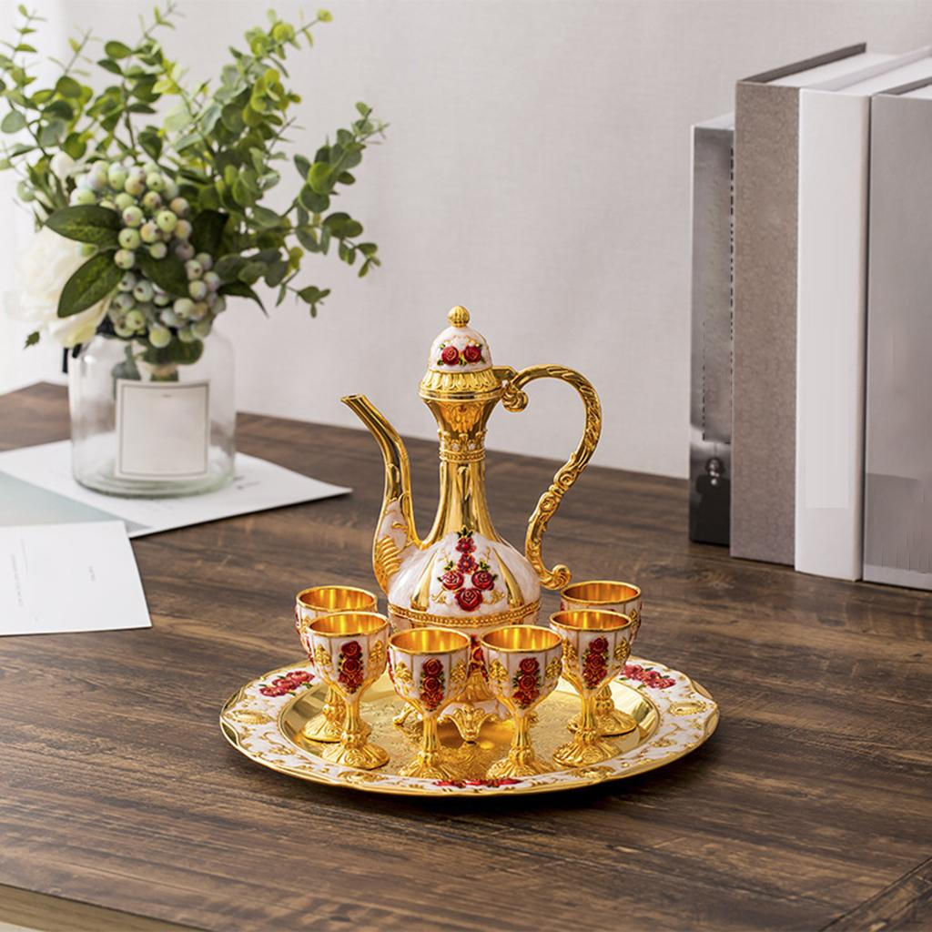 Set 6 Cups Noble Spirits Decorative Dispenser Decoration Collection Plate