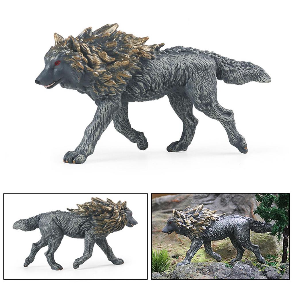 Mini Wolf Figurines Model Home Decor Realistic Detailed Action Figures for Toddlers