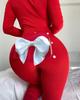 Women's Pajamas Valentine's Day Gift For Her With Flap Red Bow S
