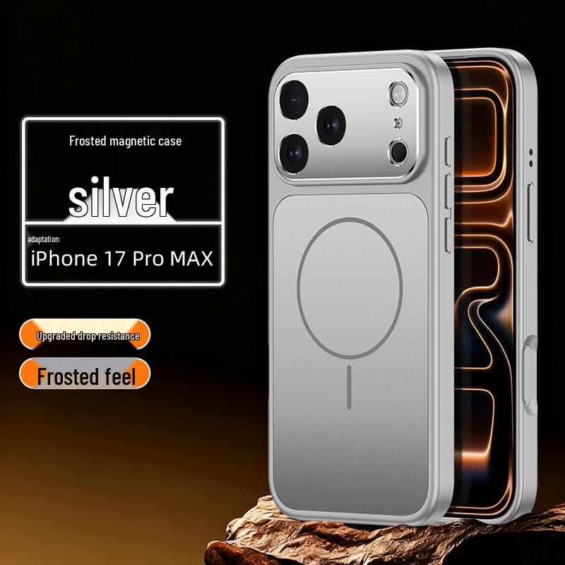 Orange magnetische Schutzhülle mit Objektivständer für Apple 17 Pro Max