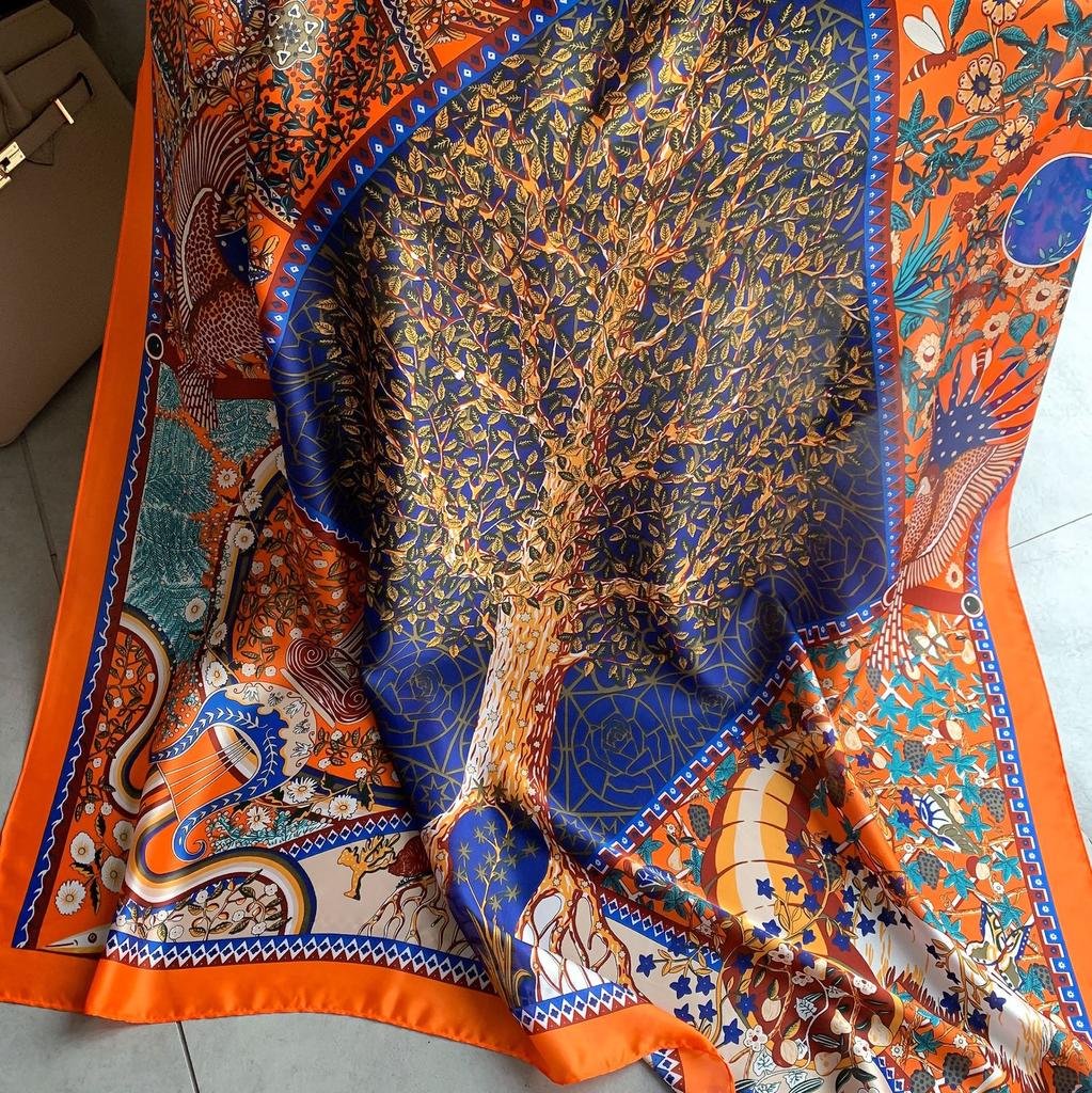 Wysokiej jakości luksusowe jedwabne szale z pałąkiem na głowę szaliki szalik dla kobiet łańcuszek jedwabny szal damski dekoracyjny szal