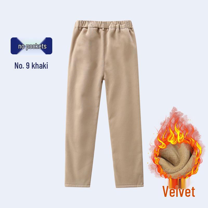 Khaki School Uniform Pants for Primary and Middle School: Boys' Spring/Autumn Cotton Casual Pants & Girls' Stretch Cotton Long Pants