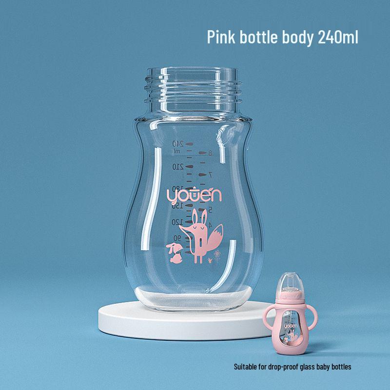 Glass Baby Bottle Accessories: Silicone Sleeve & Gravity Ball Straw Set