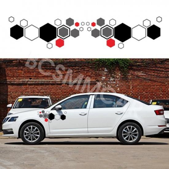 Honeycomb Graphics Stickers Vinyl Decal For Car Body Side Decoration Accessries