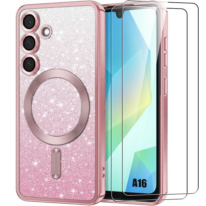 Coque de protection - BOOLING - Samsung Galaxy A16 4G/5G - Silicone souple - Paillettes - Protection caméra