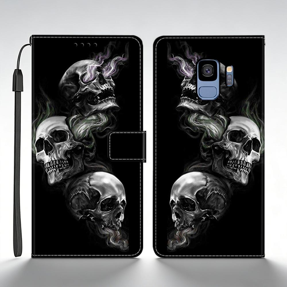 Pro Samsung Galaxy S9 Plus Pouzdro Kožené Flip Peněženkové Pouzdro Pro Samsung S9 GalaxyS9+ Zadní Kryt Tištěná Motýlí Kočičí Skořápka Funda