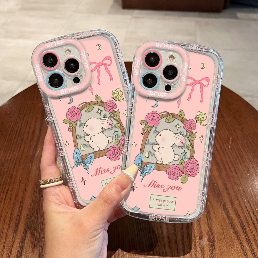 Mobile Phone Cases for iPhone 11 13 XR 15 Pro Max 12 14 Pro Max Case iPhone 16 7 Plus 8 Plus XS Max Cartoon Pattern Anti-drop Protection Shockproof