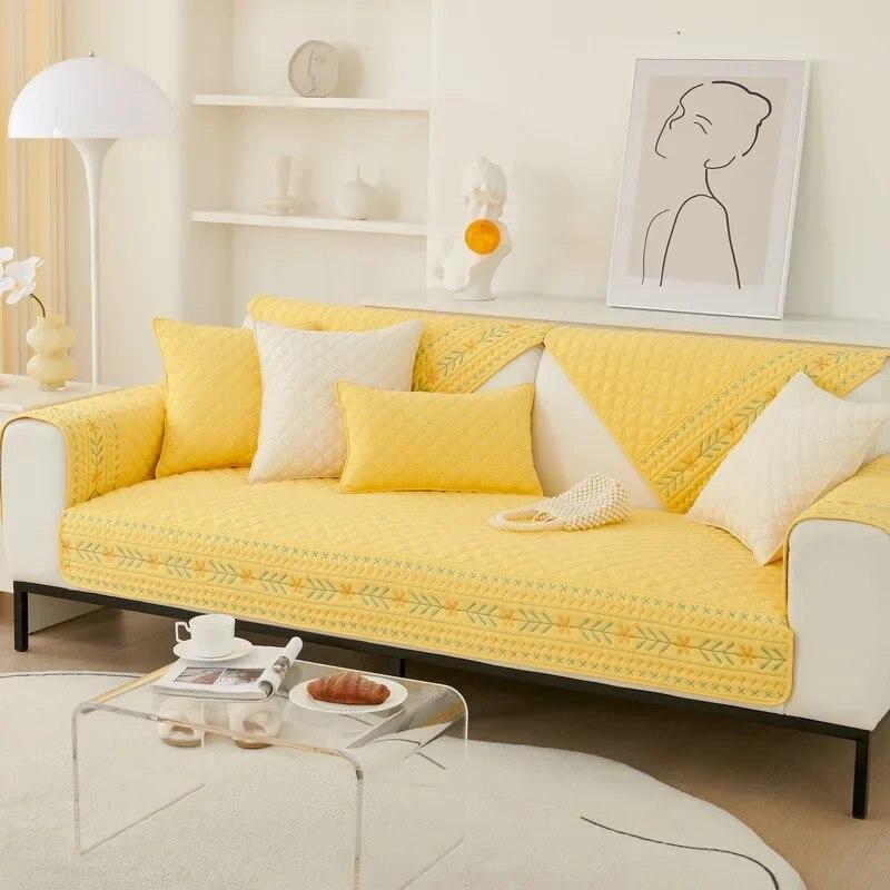 Sofa Cushion Four Seasons Universal Seat Cushion Non-slip Fabric Cushion All-inclusive Simple Modern  New Cover Cloth Towel
