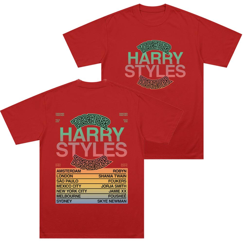 Harry Style Together Tour 2026 Tshirts Crewneck Cotton Comfortable Tee Shirt Short Sleeve Trendy Women Men  Casual Tops