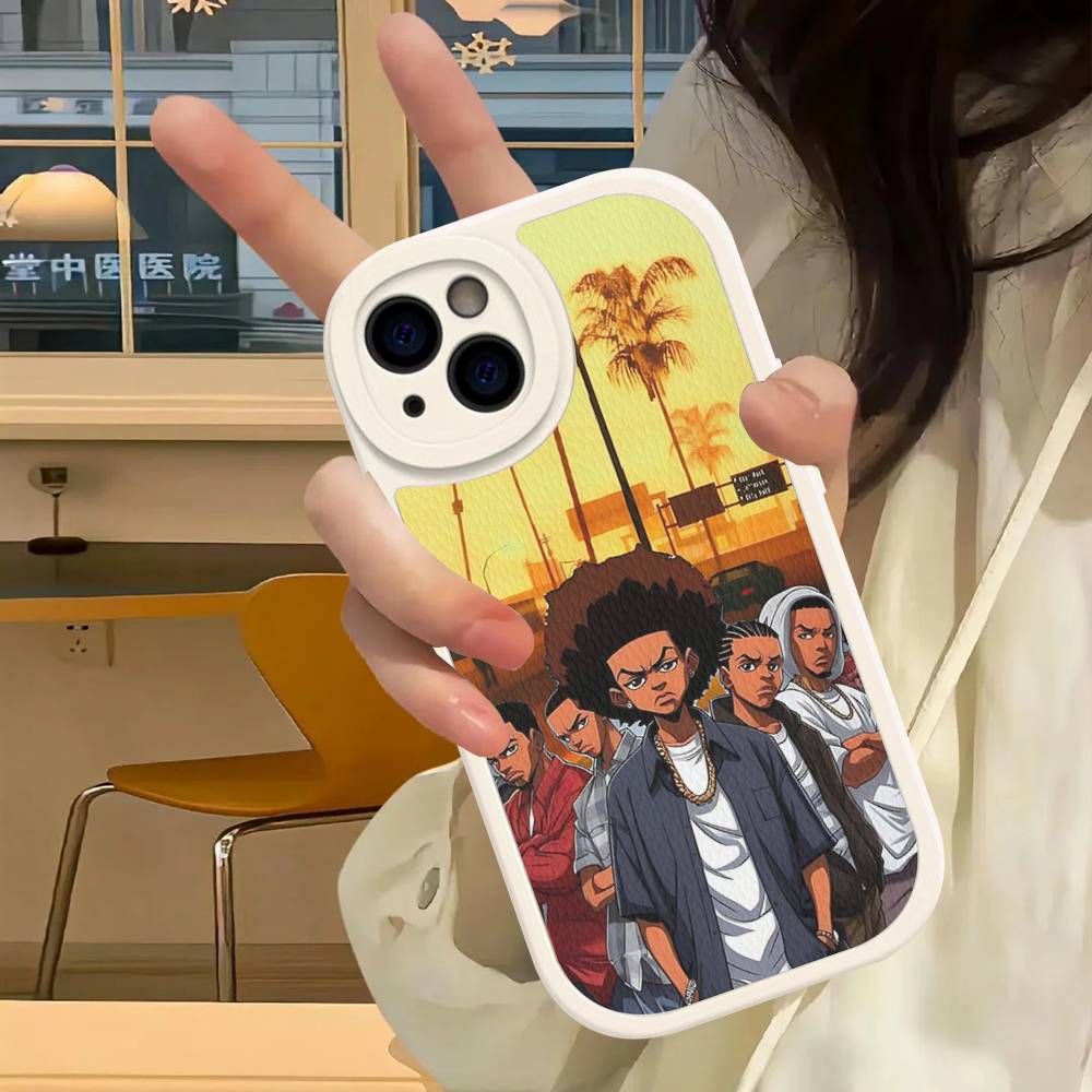 Cartoon The Boondocks Phone Case For IPhone 16 15 14 13 12 11 Pro Max Plus Leather Cover