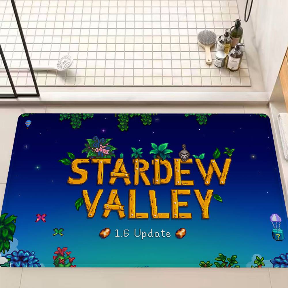Farming Game S-Stardew V-Valley Entrance Door Mat Washable Non-Slip Living Room Sofa Chairs Area Mat Kitchen Welcome Doormat