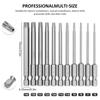 75mm/11Pcs Torx Screwdriver Bit Set 1/4 Inch Hex Shank Tough Torx Star Hex Security Bit Set Professional Magnetic Star S2 Steel