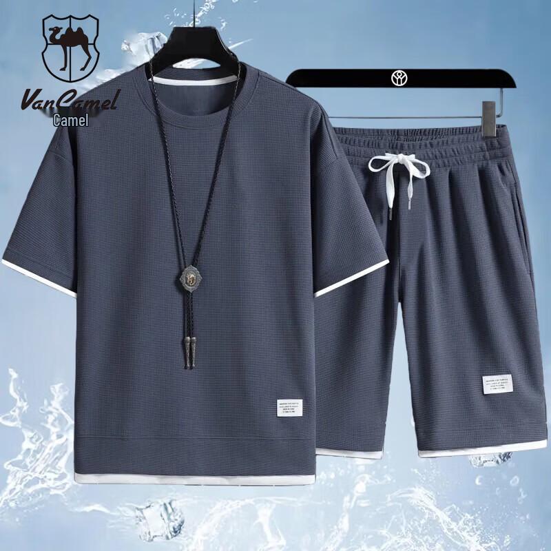 VANCAMEL Men s Summer T-Shirt & Shorts Sport Set 2XL