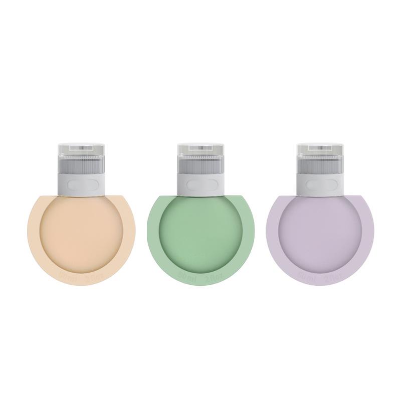 90ML Portable Silicone Shampoo Bottles, Refillable Press-Type Travel Dispensers, Leak-Proof Storage Set