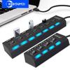 4/7 Ports USB HUB with On/Off Switch LED Light USB 2.0 Hub High Speed Adapter Portable USB Splitter For Computer Laptop Accessories